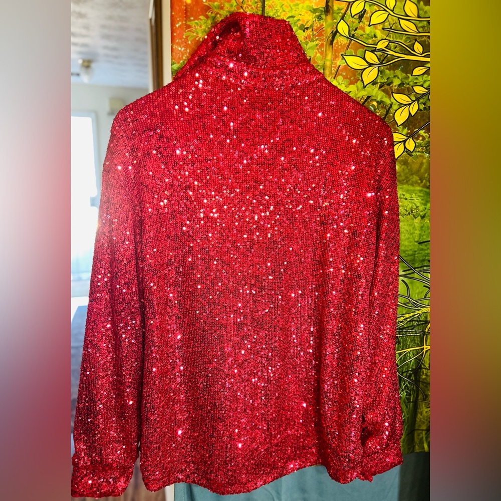 Rachel Zoe Women's Fuchsia Sequin Button Down Top -New With Tag’s - Picture 7 of 9